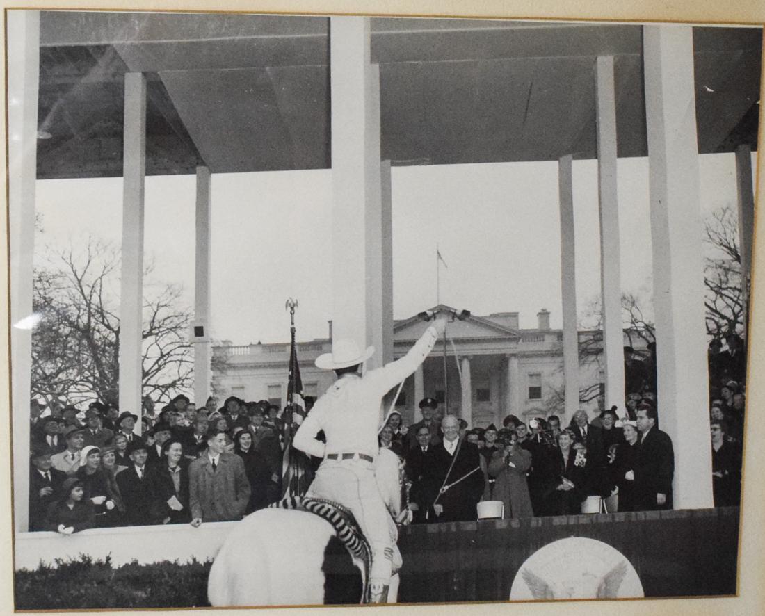 Photo of Roy Rogers at Richard Nixon Inauguration: Michael Cipriani (American 20th Century) Back of photograph " Photo by Chief Record Photographer Michael Cipriani" Height 11" Length 13" From the Edward Sullivan Collection Cousin of Pat Nixon