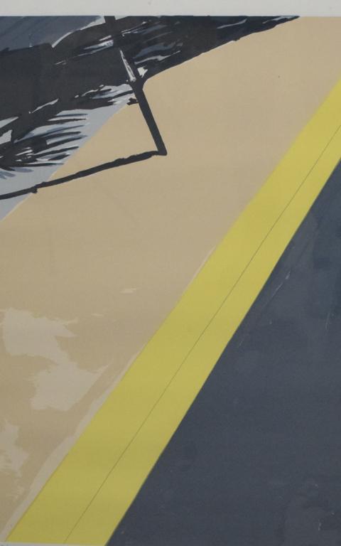 Yellow Non Stop: Yellow Non Stop pencil signed. 29 1/4" Tall 19 1/2" Wide John Corwin House Lambertville NJ