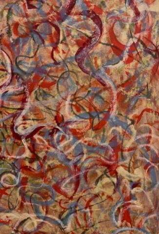 Signed Mark Tobey Lithograph: Mark Tobey (American 1890-1976) LItho Flame of Colors pencil signed (Mark) Tobey & numbered 98/150. With certificate of authenticity on verso. Detached from frame, frame missing glass. 17 1/4"H x 11 3
