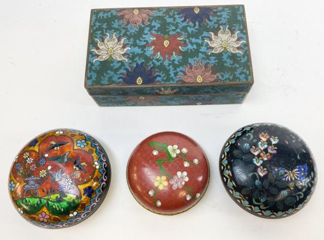 4 Chinese Cloisonne Boxes (1 of 11)