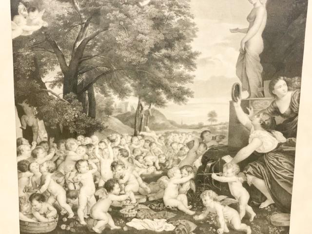 The Worship of Venus Lithograph: Litho of Titian's The Worship of Venus. PL Feillet lithographer. 15 3/4"H x 15 3/4"W