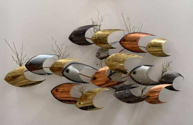 Signed Higgins Metal Wall Sculpture (1 of 8)