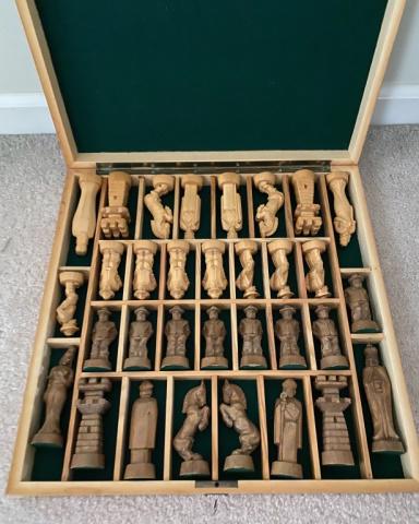 Carved Wooden Chess Set (1 of 4)