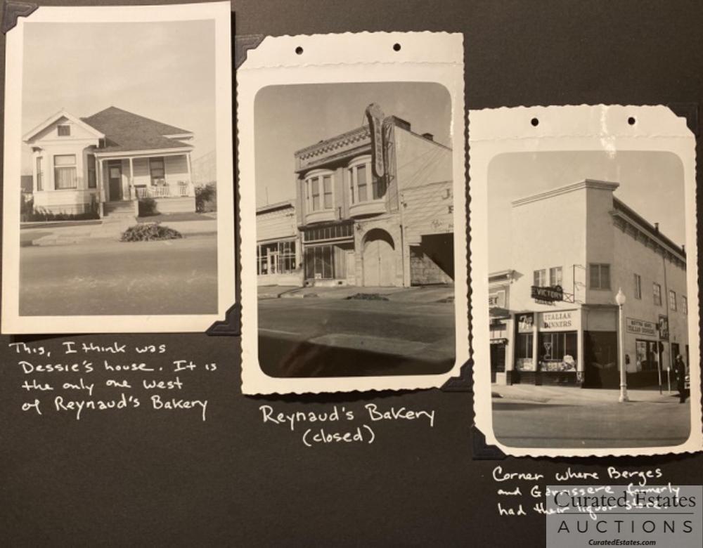 Photos of John Steinbeck's Home and Salinas: 18 Black and White Photos of John Steinbeck's home and the town of Salinas. A postcard of Main Street, Salinas, California. Sixteen of the photos were taken in 1936 by John Steinbeck and inscribed on 