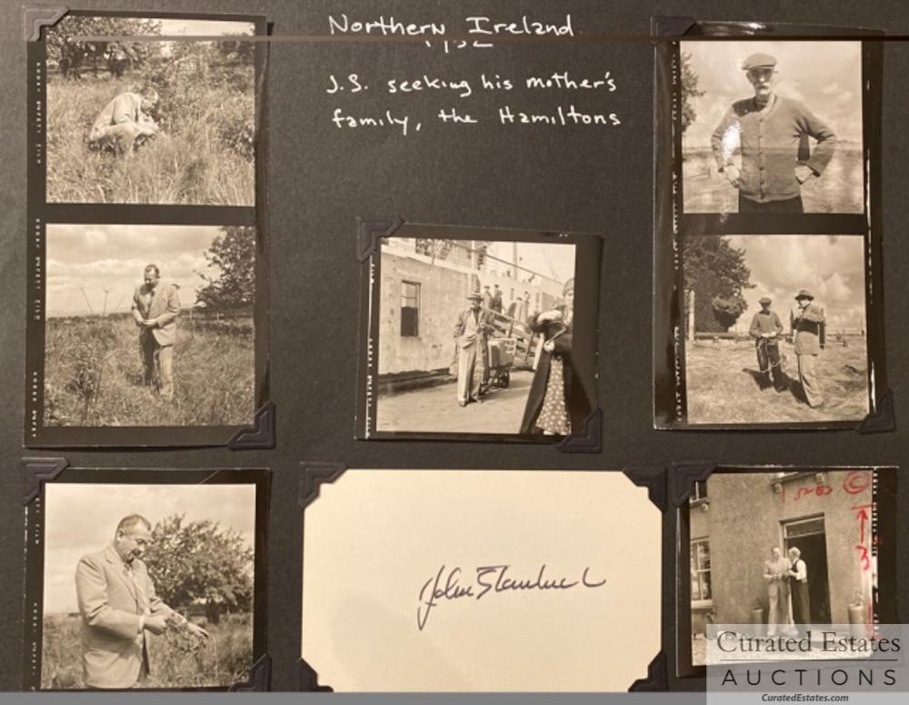33 Photos from When John Went to Ireland roots: We are pleased to present this collection of 33 photos from August 1952 When John Steinbeck went to Northern Ireland seeking his mother's family, The Hamilton's. This includes 33 black and white photo
