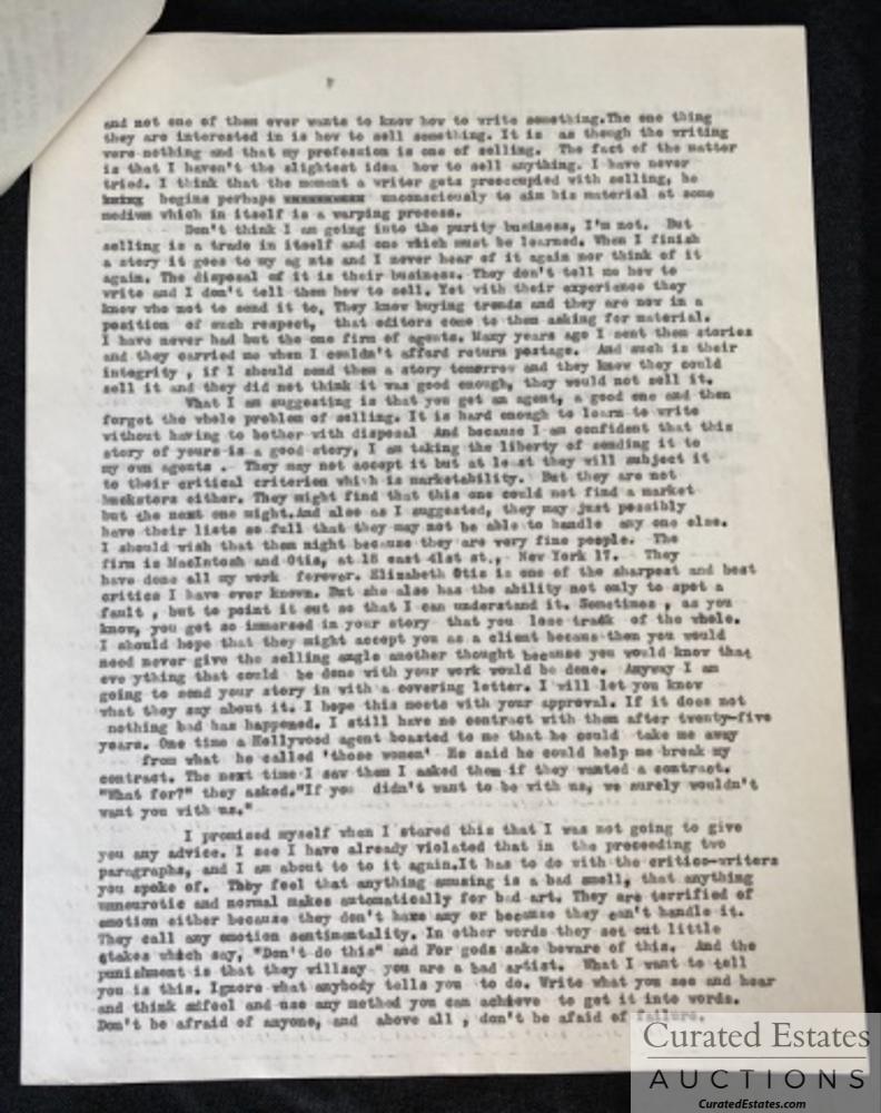 8 Letters Steinbeck helping Dennis Murphy Writer: Collection of 8 Letters Between John Steinbeck, John Murphy, and Dennis Murphy in which Steinbeck helps Dennis Murphy get his start as a writer eventually winning the Joseph Henry Jackson Award. First