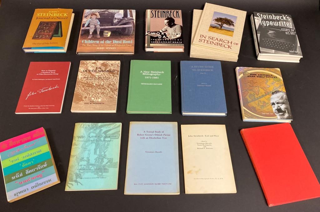 Elaine Steinbeck's Personal Library: This lot includes 15 books from Elaine Steinbeck. Most inscribed to Elaine by the Author. In Search of Steinbeck by Anne-Marie Schmitz. Inscribed " To Elaine with my greatest admiration. December 2nd