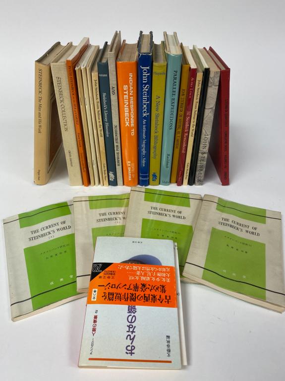 Group of Steinbeckiana Books Signed by Authors: Surprise for Steinbeck by Betty Guy "For dearest Elaine. This book exists because of you! Love- Betty Guy January 29th - 1992". Steinbeck's Literary Dimension by Tetsumaro Hayashi "Jan 18, 1973. Dear 
