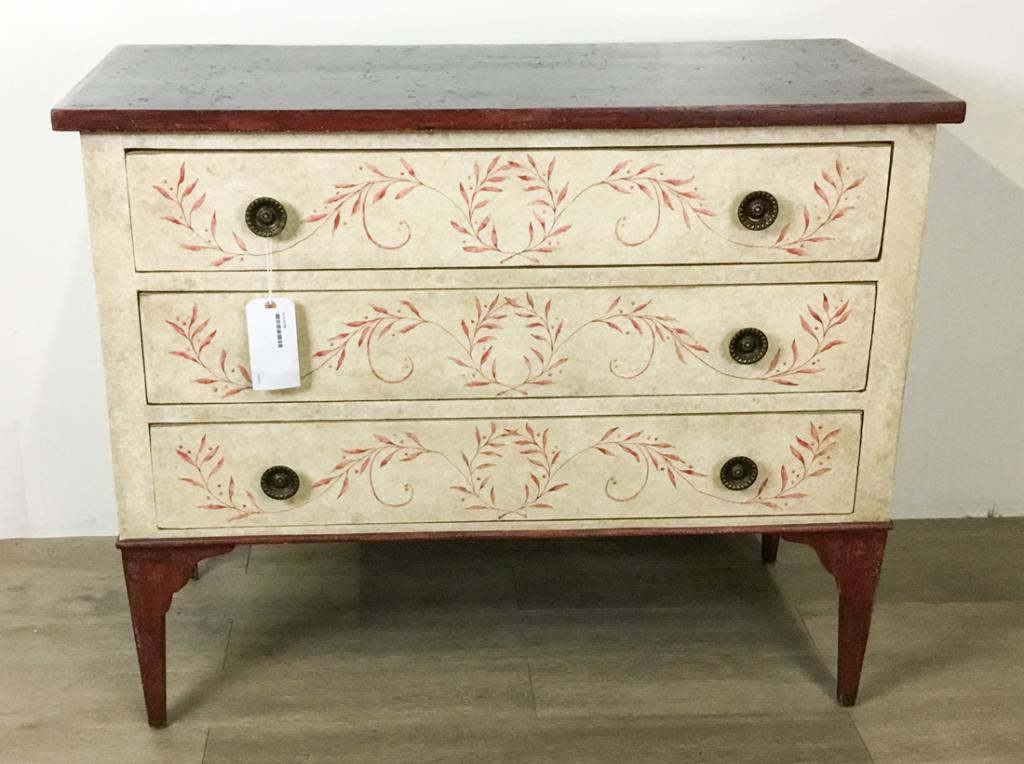 Niermann Weeks Paint Decorated Dresser: Niermann Weeks Paint Decorated Dresser 34 3/4"H x 43"W x 20"D