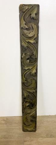 Carved Wooden Architectural Element: Carved wooden decorative wall hanging. 52 1/2"H
