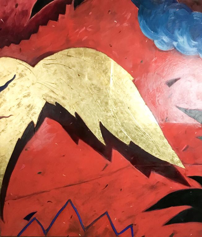 Marianne Stikas Modern Oil on Canvas: Marianne Stikas (American 1947-) Dated on verso 1981. 72"H x 64"W