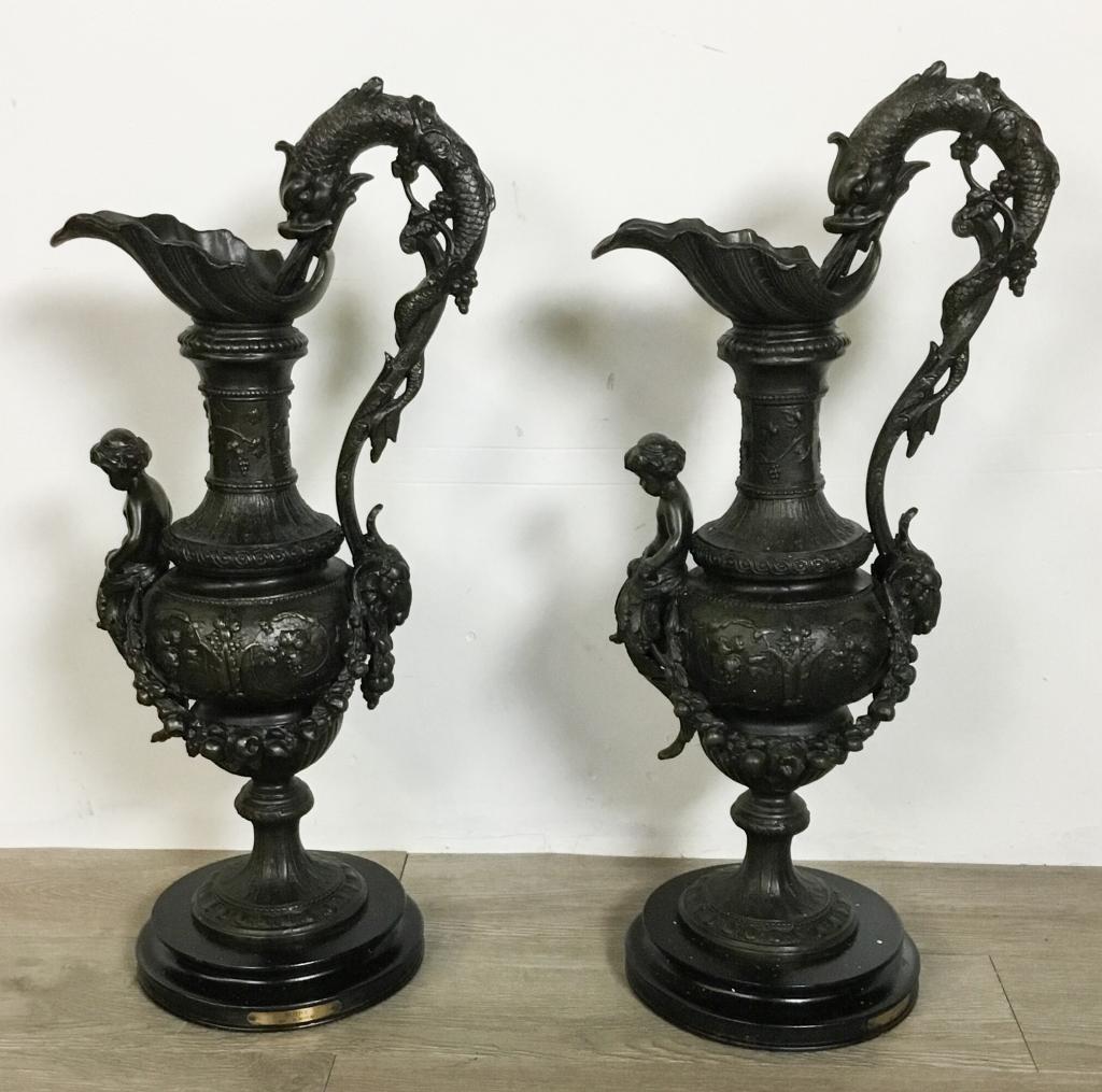 Pair of Bronze Ewers After Hippolyte Moreau (1 of 18)