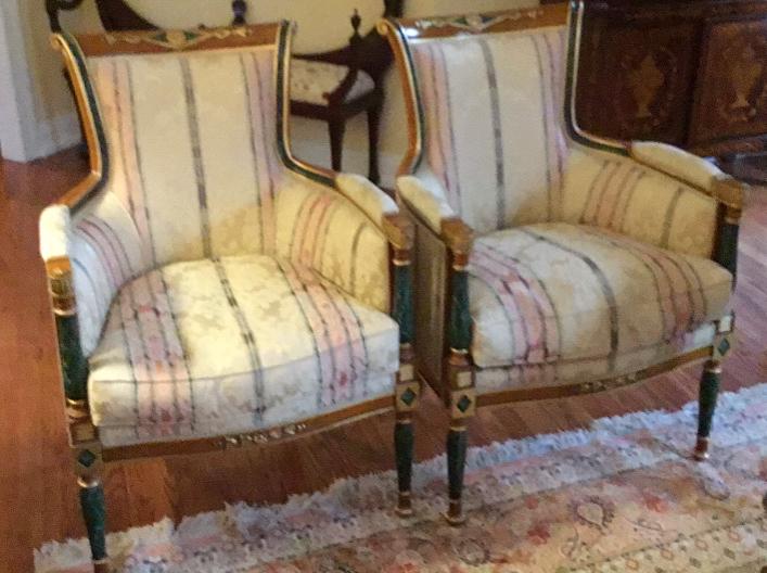 Pair of Neoclassical Side Chairs. (1 of 6)