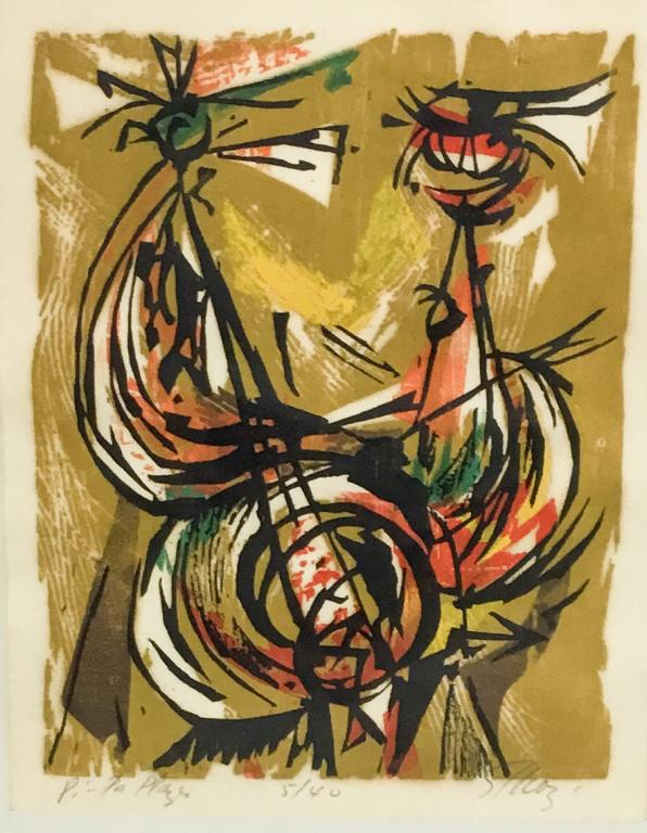 Seong Moy Woodcut Pi-Pa Player (1 of 4)