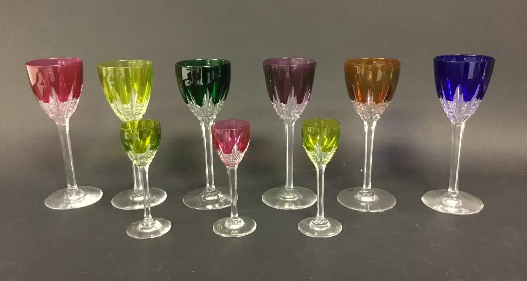 9 Pieces Baccarat Cut to Clear Stemware (1 of 6)