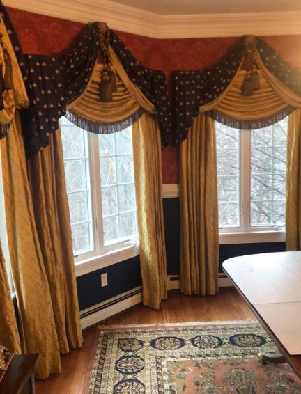 Blue and Gold Silk Draperies (1 of 9)