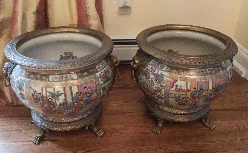 Pair of Chinese Pottery Planters (1 of 13)