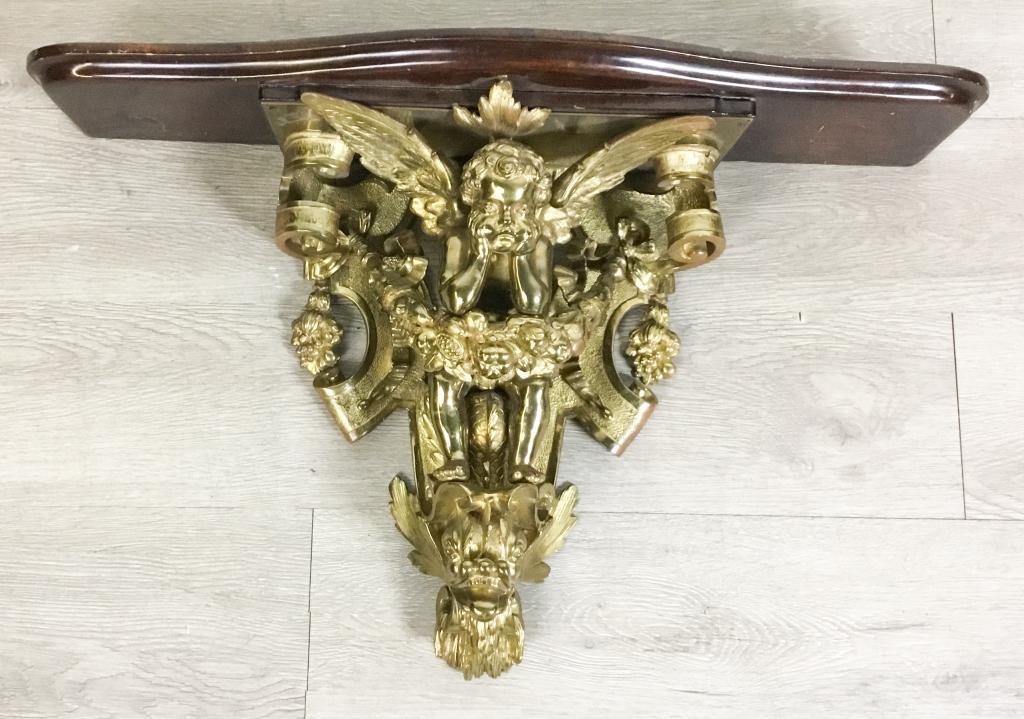 Victorian Brass Shelf With Cherub Bracket (1 of 9)