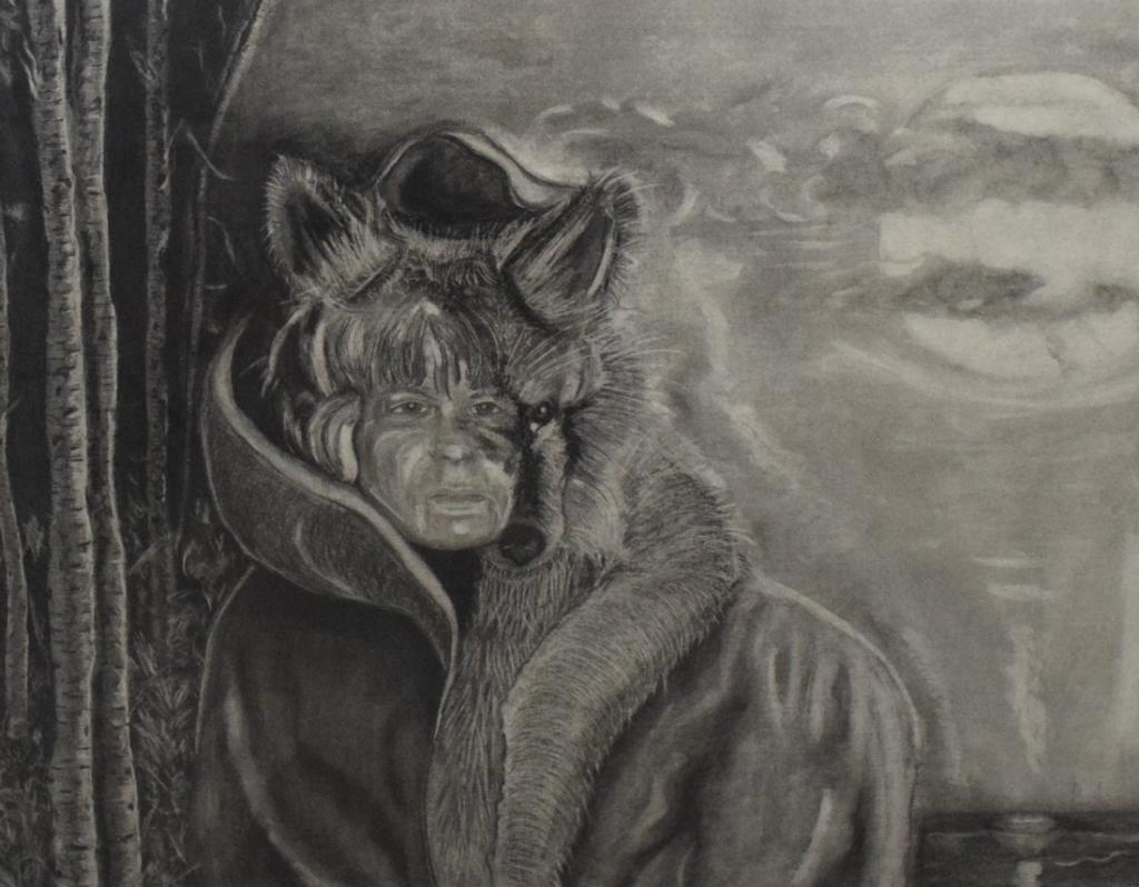 Large Format Print of Native American and Wolf (1 of 7)