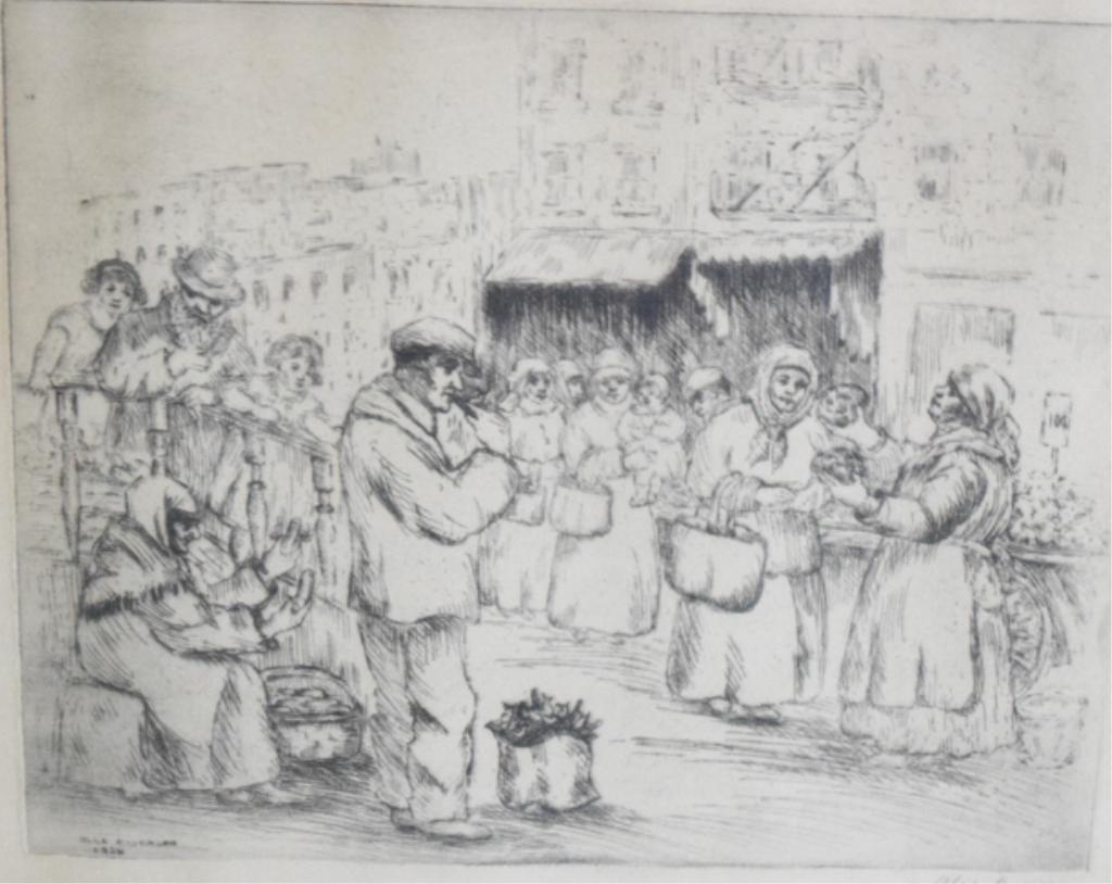 Olga Rosenson Etching Street Scene (1 of 1)