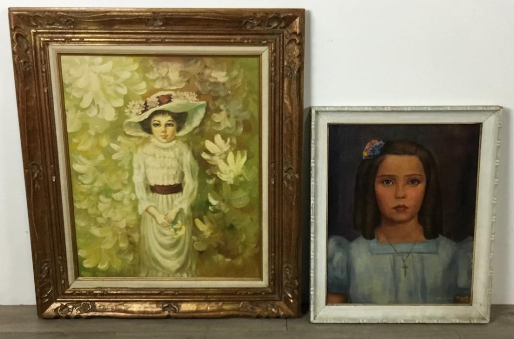 2 Signed Oil Portraits (1 of 9)