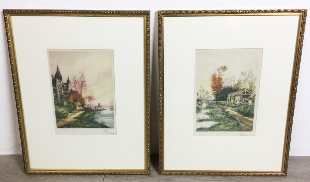 Pair of Colored Landscape Engravings (1 of 8)