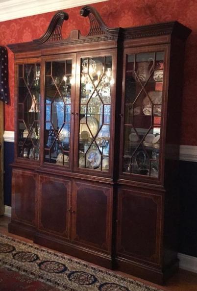 Chippendale Style Hickory & White Breakfront (1 of 4)