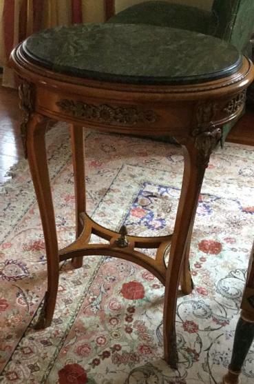 French Provincial Style Marble Top Side Table (1 of 8)