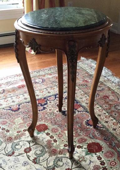 French Provincial Style Marble Top Side Table (1 of 6)