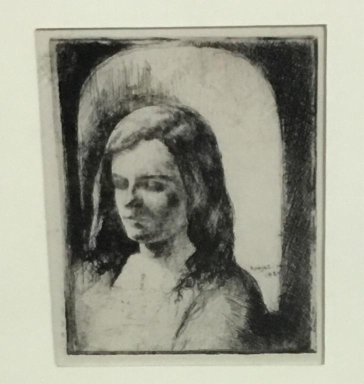 Julius Komjati Etching of Girl (1 of 4)