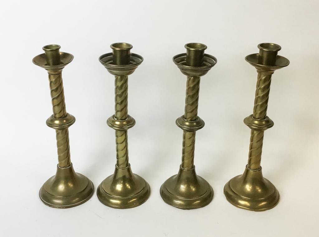 Set of 4 Greek Brass Candlesticks (1 of 5)