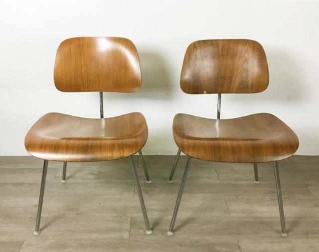 Pair of Charles Eames for Herman Miller LCM Chairs: 30"H x 19 1/4"W x 20"D