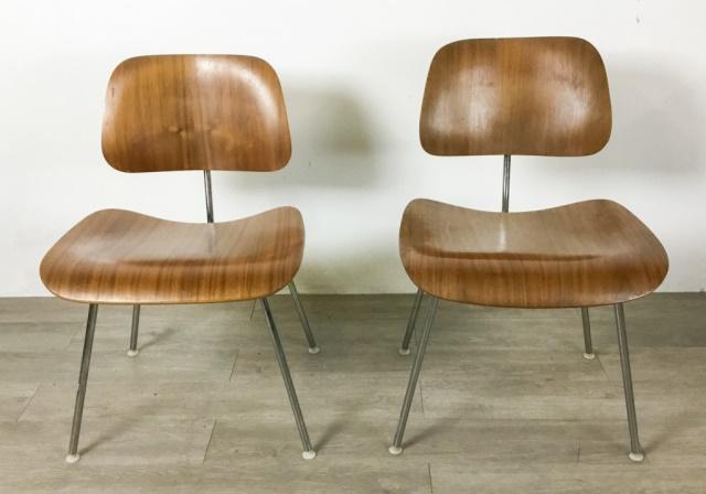 Pair of Charles Eames for Herman Miller LCM Chairs: 30"H x 19 1/4"W x 20"D