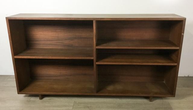 Modern Studio Bookshelf: Mid Century Modern Danish Modern Style. By Victor Edelstein. 60"L x 12"D x 28 1/4"H