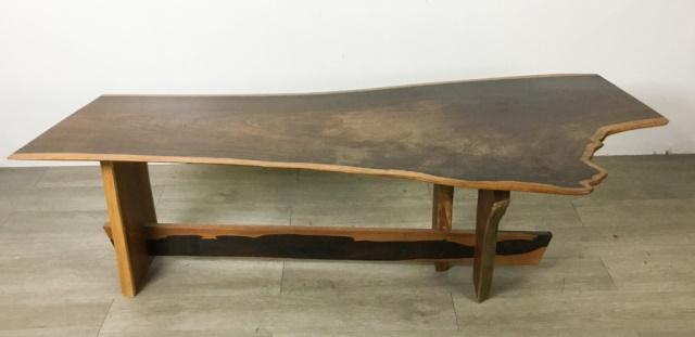Nakashima Style Live Edge Coffee Table: By Victor Edelstein. 63"L x 18 1/2"H x 25 1/2"W