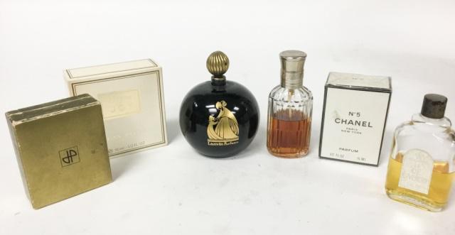 6 Vintage Designer Perfumes: Including 2 Jean Patou Joy, Lanvin, Givenchy, sealed Chanel No. 5.