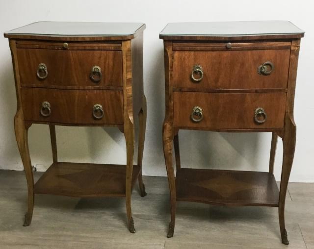 Pair of French Provincial 2 Drawer End Tables (1 of 8)