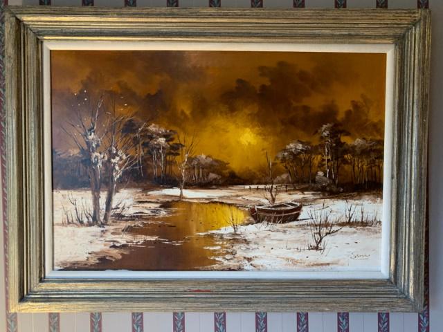 Oil on Canvas River Scene (1 of 6)
