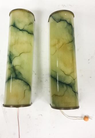 Pair of Art Deco Brass & Glass Wall Sconces (1 of 6)