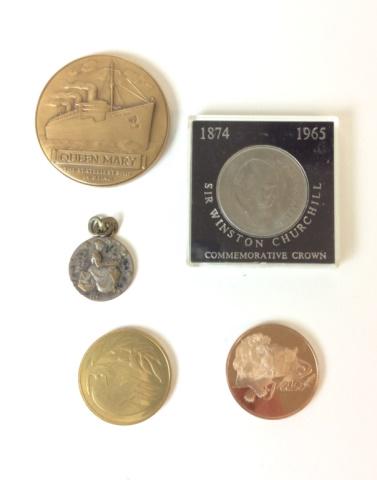 Grouping of Five Commemorative Medals/ Coins (1 of 12)