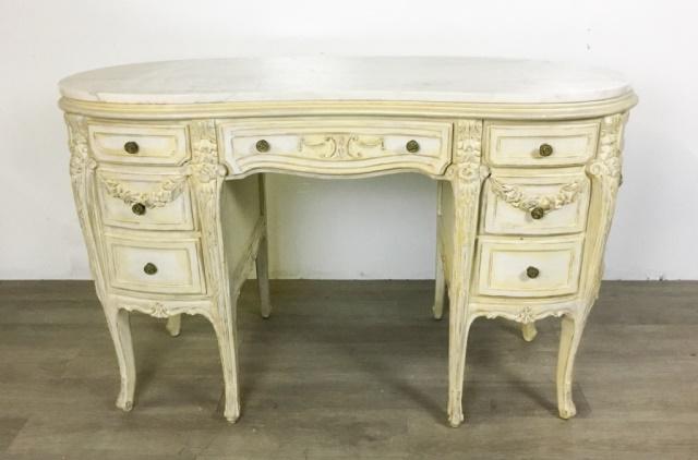 Louis XV Style Marble Top Desk (1 of 8)
