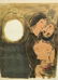 Marc Chagall Lithograph Couple in Ocher