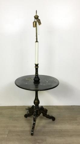 Victorian Papier Mache Tripod Table Lamp (1 of 8)