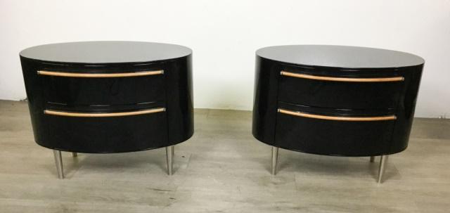 Pair of Maurice Villency Lacquer Bedside Tables (1 of 7)