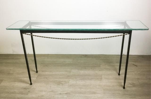 Glass Top Bronze Console Table (1 of 6)