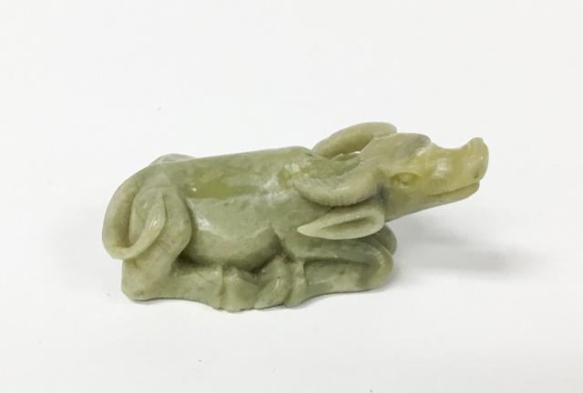 Chinese Carved Jade Ox: Roughness on head. 3 1/4"L