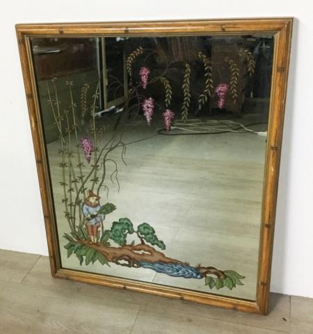 Signed WE Fager Hand Painted Mirror: WE (William Edwin) Fager. 31 1/2" x 26 1/2" (34 1/2" x 29 1/2" with frame)