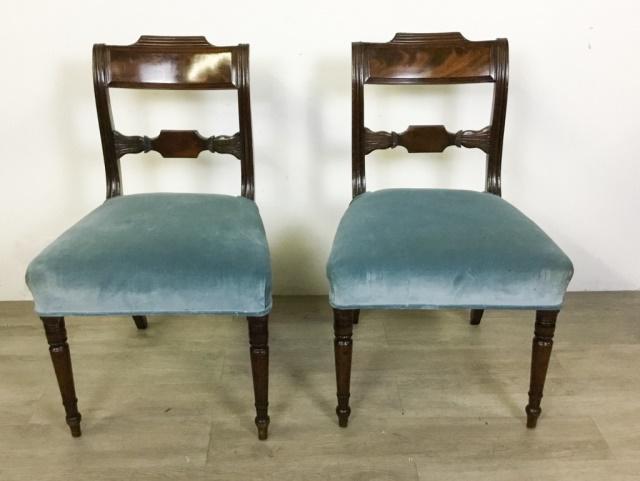 Pair of Regency Upholstered Mahogany Side Chairs (1 of 6)
