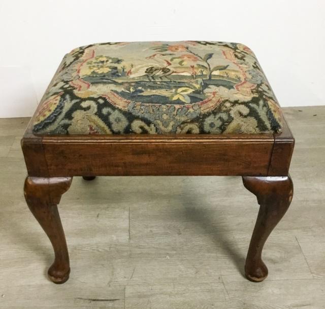 George II Needlepoint Walnut Footstool (1 of 4)