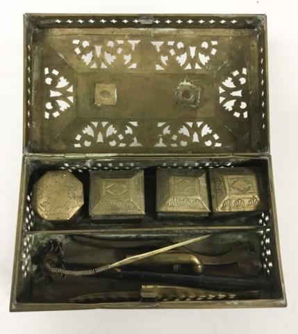 Persian Brass Smoking Box & Accessories (1 of 20)